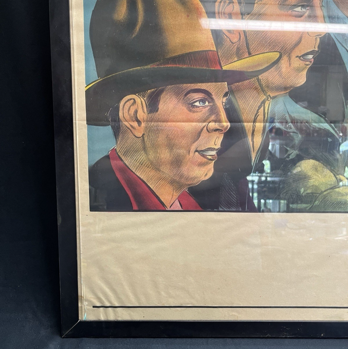 Framed "Diamond Films Presenta a: Hoot Gibson," Lithogaraph printed by Daneli