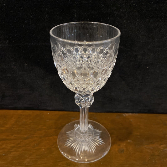 1 Stem Of Dorflinger Diamond Hob 4"Cordial Cut Glass From 1875 1 3/4"  W