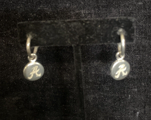 Sterling Silver 925 Dangle Drop University of Alabama "A" Earrings 7g