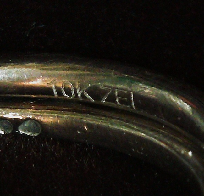 3.86g 10k White Gold Diamond Double Band Stacking Ring Size 8.5