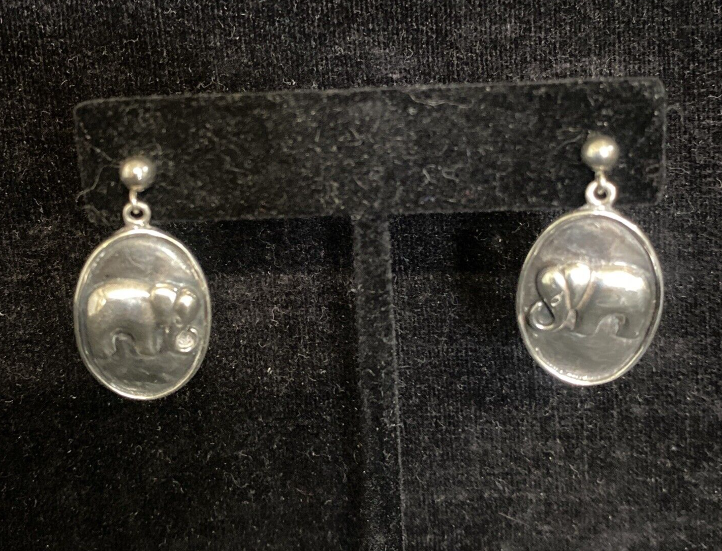 Sterling Silver 925 Dangle Drop University of Alabama Elephant Earrings 6.3g
