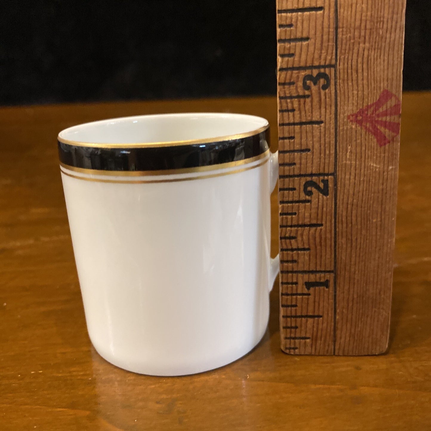 Diplomat Black Ceralene Raynaud Limoges Demitasse Cup & Saucer Set BH166A