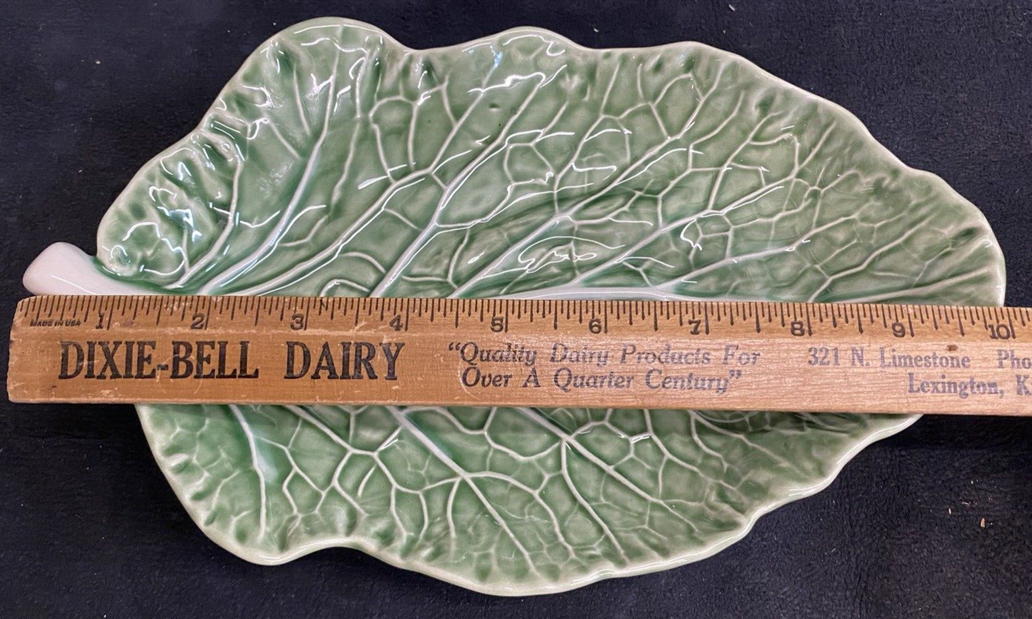 Bordallo Pinheiro Cabbage Green Relish Dish from Portugal  3 Available BH141
