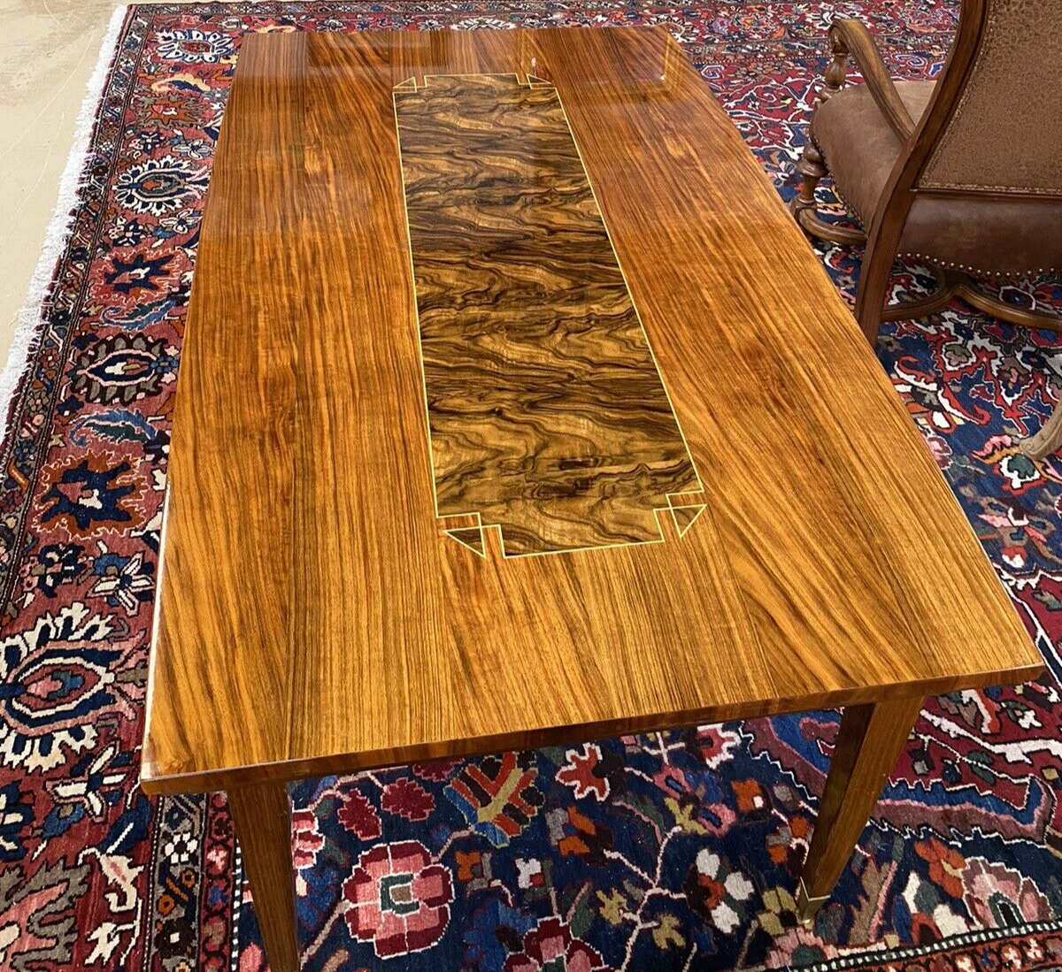 FRENCH MID-CENTURY MODERN LACQUERED BURLWOOD TABLE