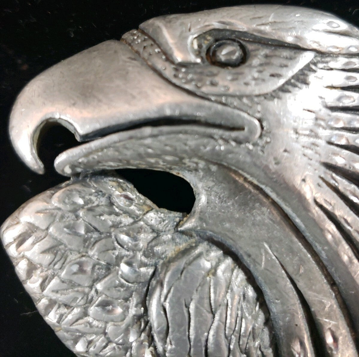Eagle Belt Buckle EJC 1995 Vintage Pewter Made in USA America Size 3.5" x 2.5"