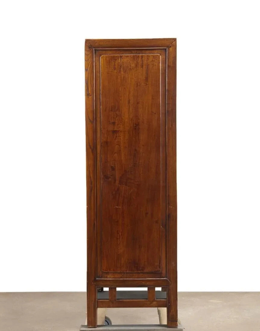 CHINESE DOUBLE DOOR HARDWOOD BOOK CASE LIQUOR CABINET ARMOIRE