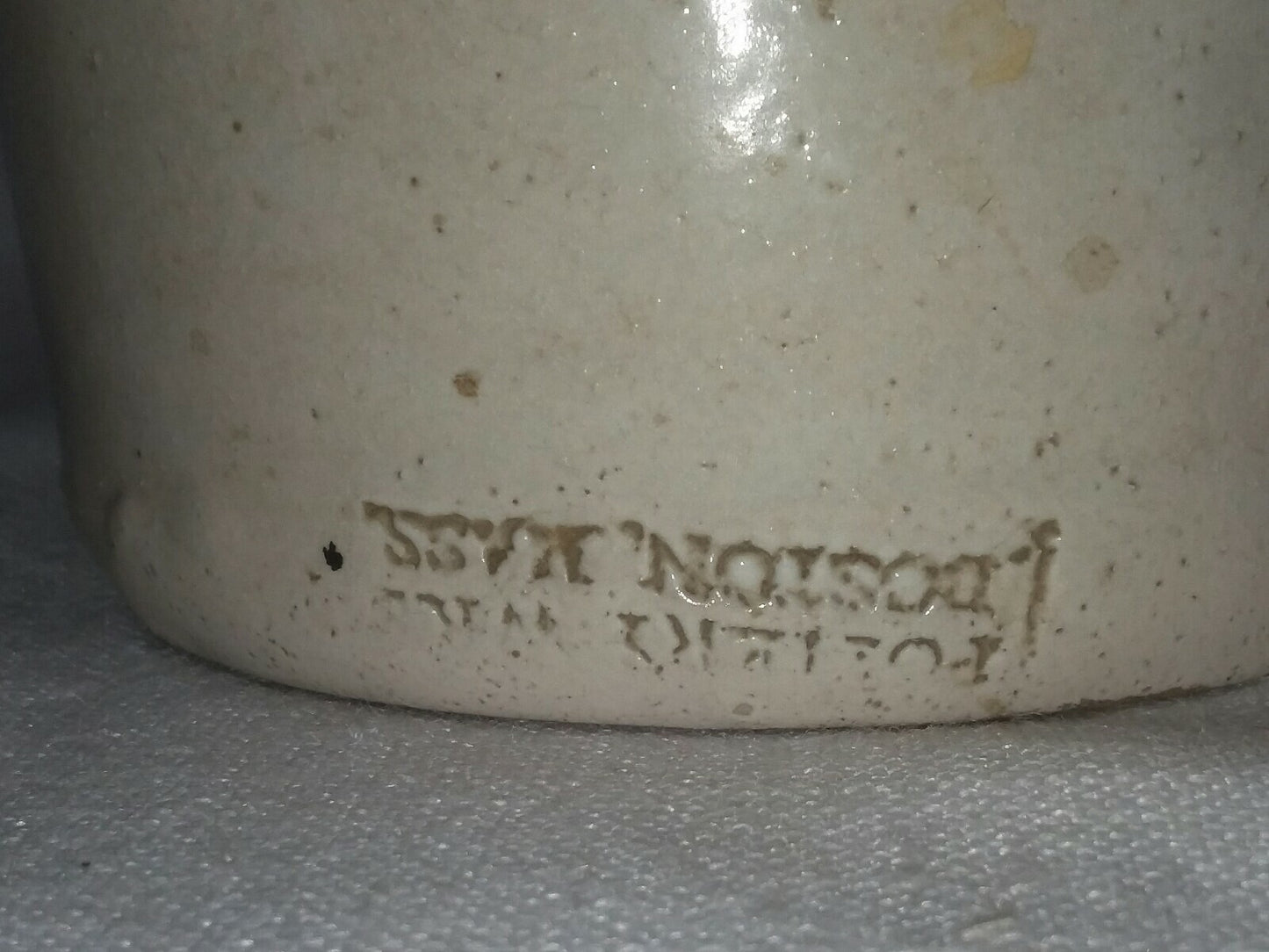 Antique Stoneware Foot Warmer Pottery WKS Boston, Mass. 10.5"