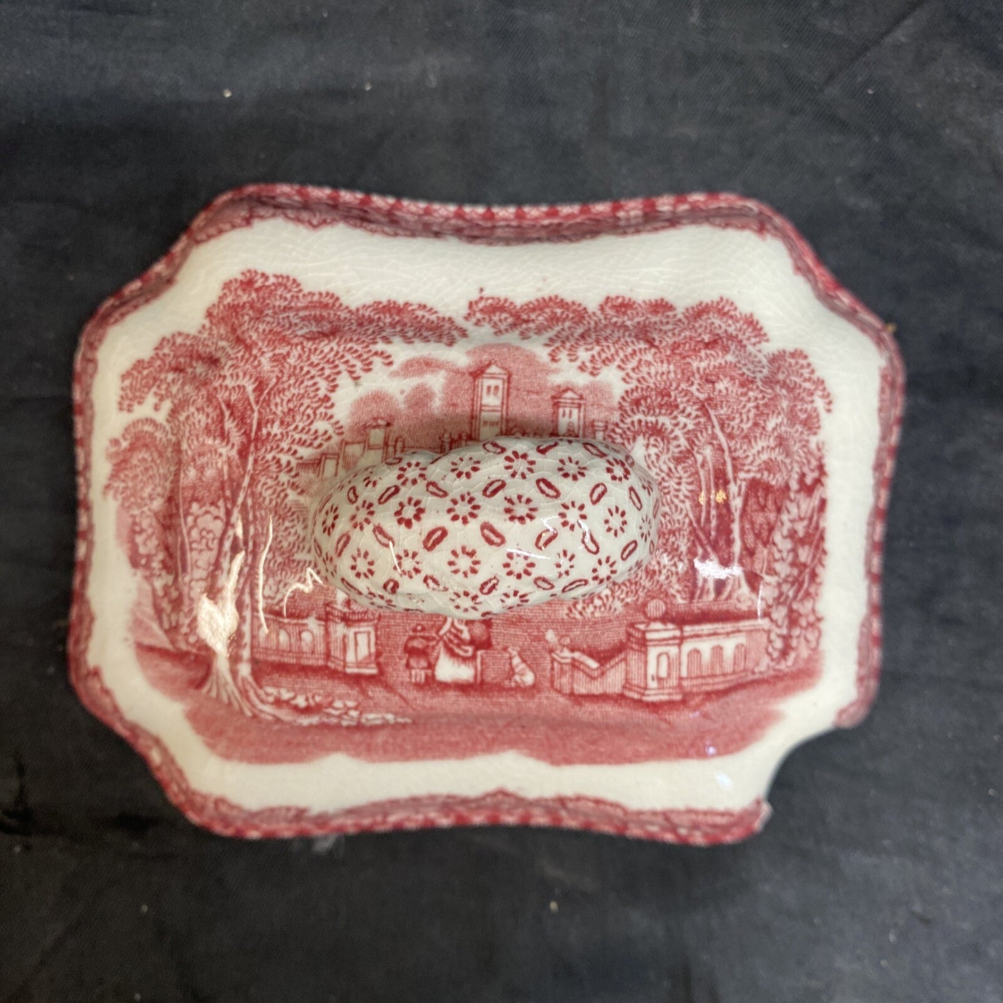 Mason's Vista Pink Small Sauce Boat with Underplate 6 1/2"