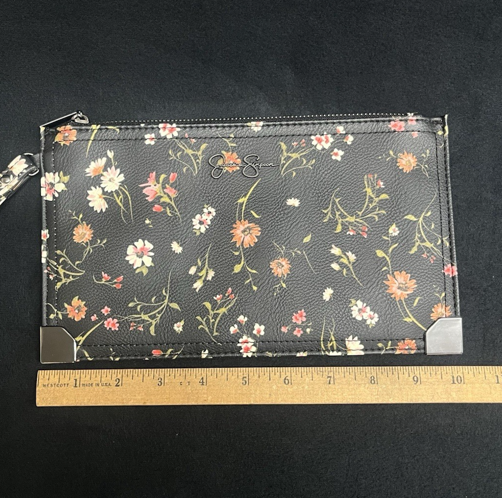 Jessica Simpson Frankie Polyvinyl Floral Print Wristlet Wallet 10"
