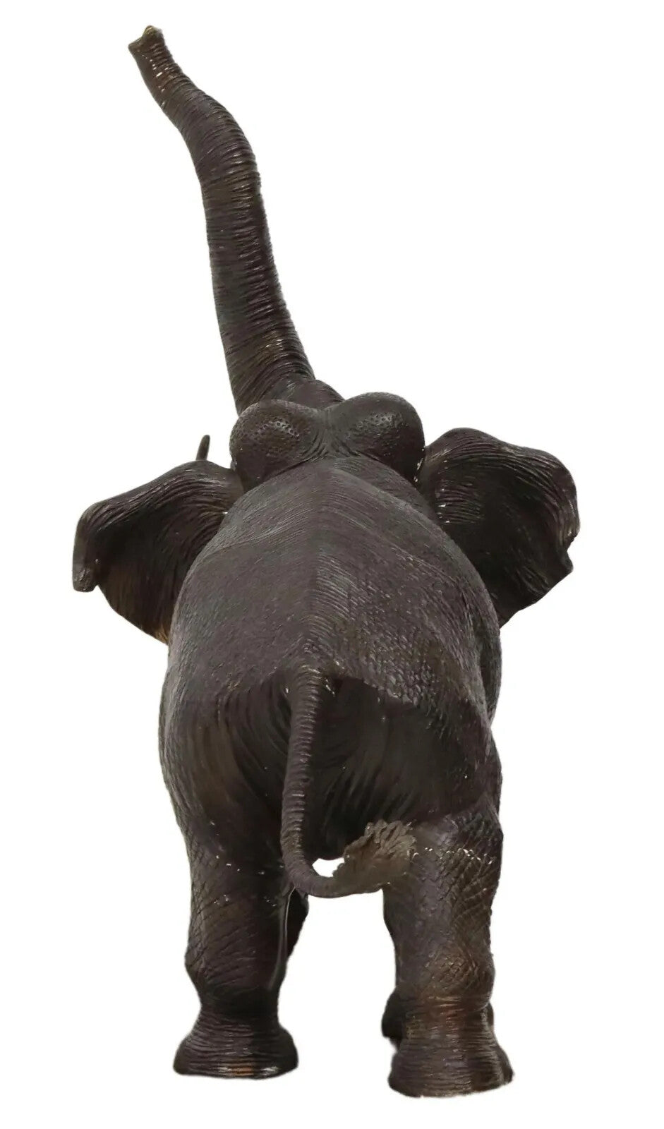 Large 44" Long Bronze Elephant Statue Wildlife Sculpture Walking w/ Tusk Up