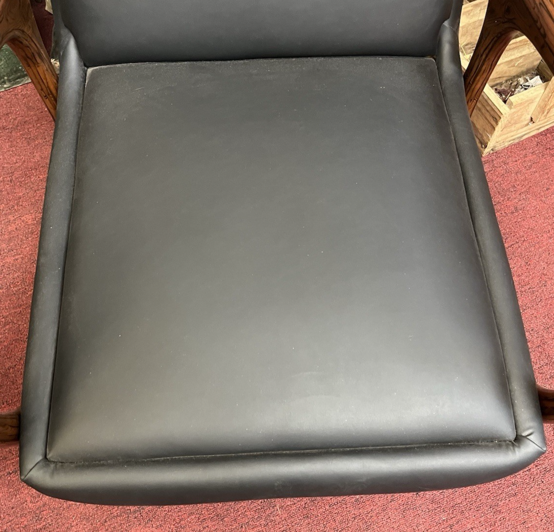 (2) MID-CENTURY MODERN STYLE UPHOLSTERED ROSEWOOD ARMCHAIRS