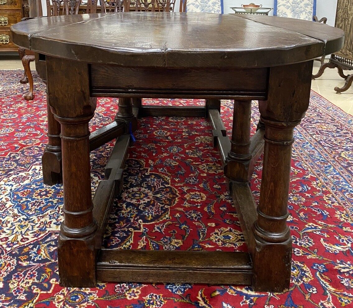 ANTIQUE 19th CENTURY ENGLISH OAK OVAL GATE LEG DROP LEAF DINING TABLE