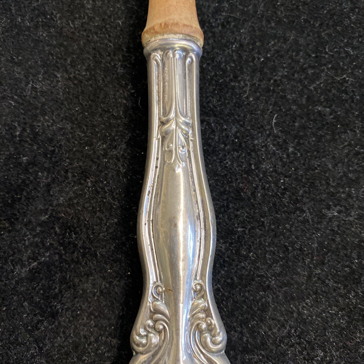 Frank M. Whiting Sterling "Lily" 10 1/4" Wooden Salad Serving Set