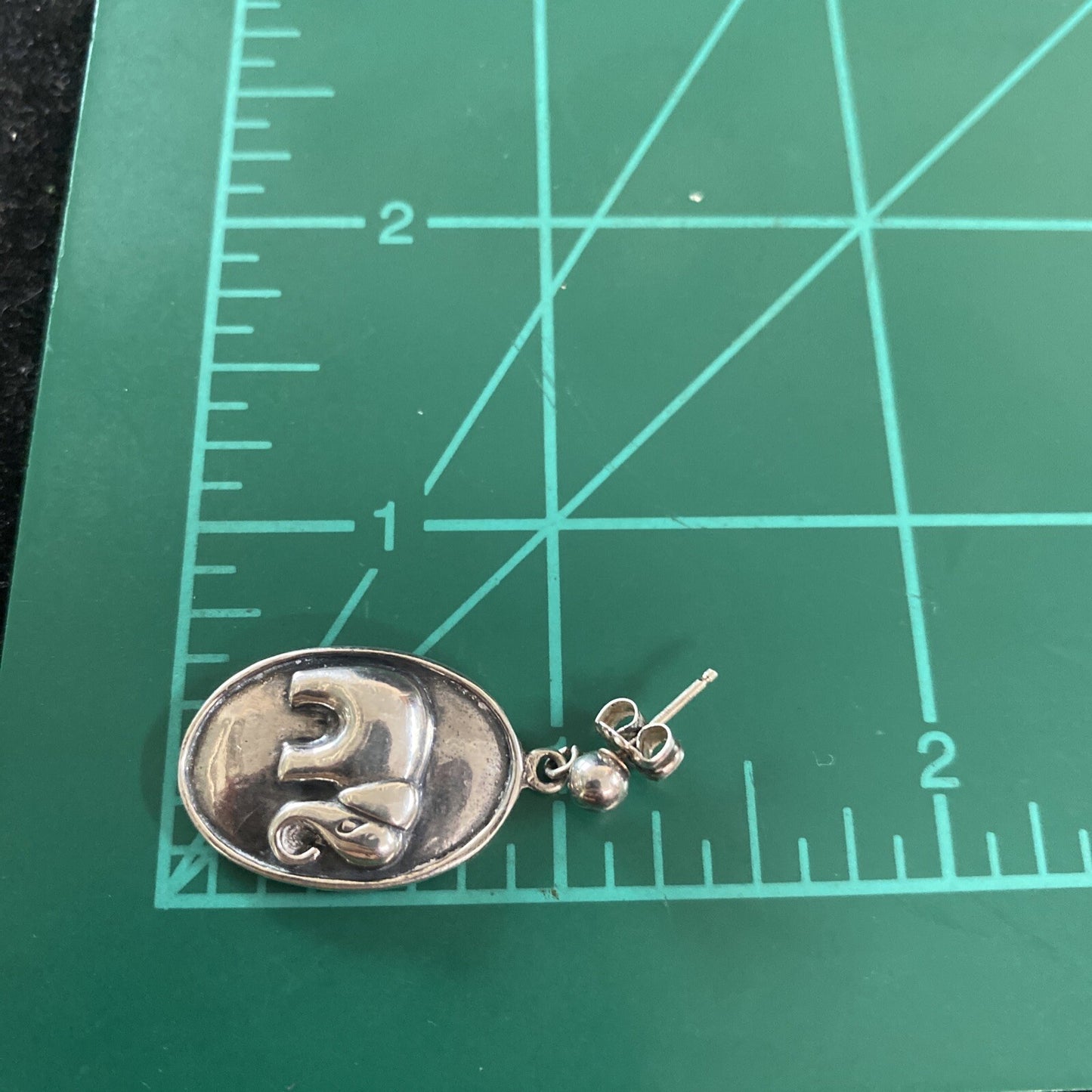 Sterling Silver 925 Dangle Drop University of Alabama Elephant Earrings 6.3g