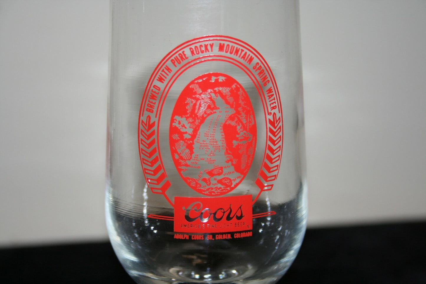 SET OF 4 COORS BEER GLASSES GOBLETS STEMMED 7" Glass 10 oz Red Logo Orig Box