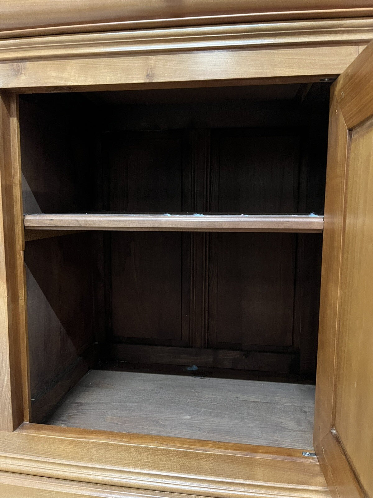 French Louis Philippe Blonde Three Door Sideboard Buffet Server Enfilade 78"W