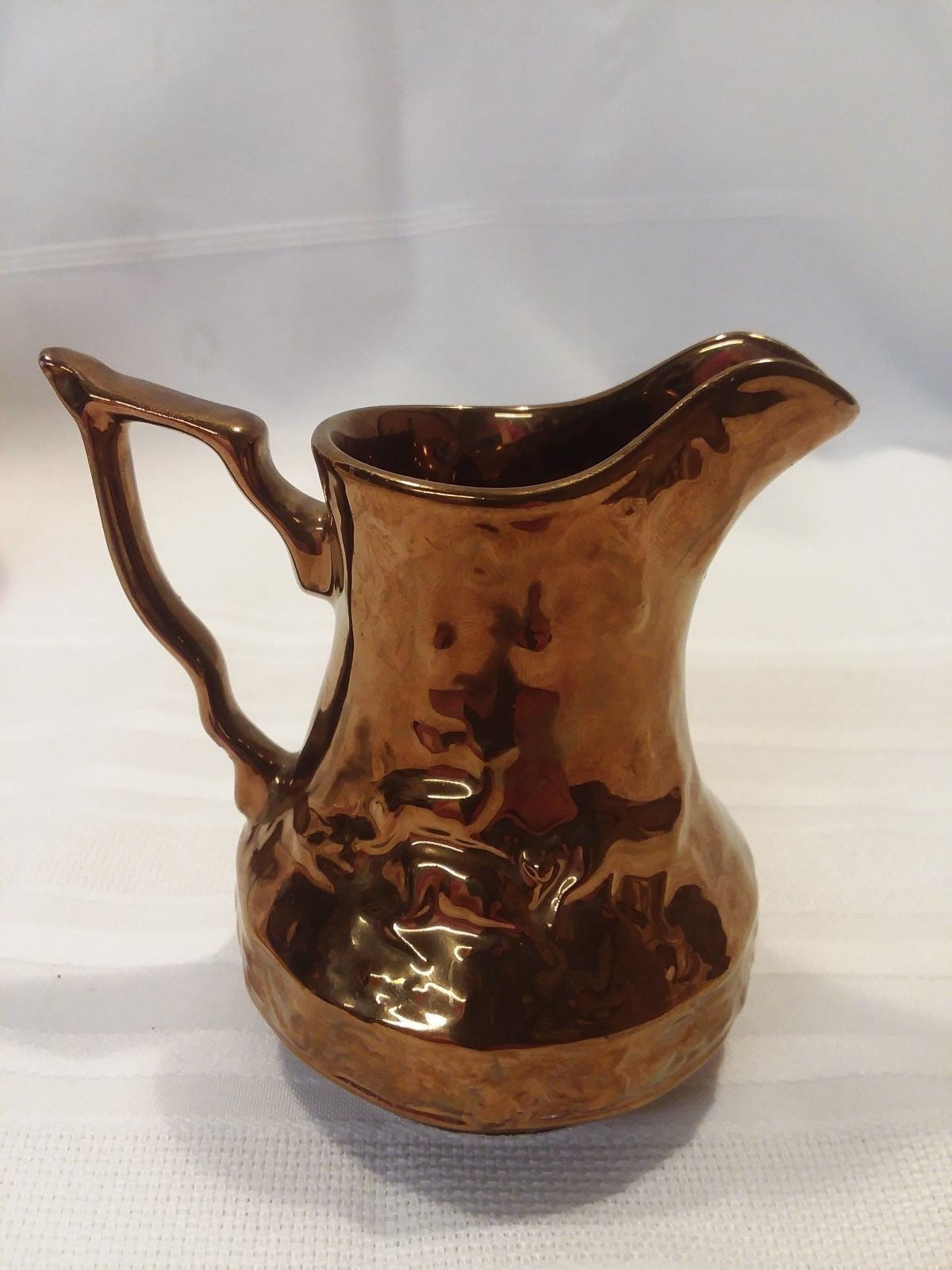 2PC GRAYS POTTERY Pitcher & Wade COPPER LUSTRE CREAMER
