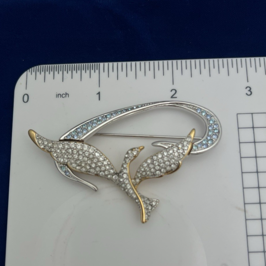 RARE 1999 SWAROVSKI ANNUAL EDITION FREEDOM BIRD PIN COLLECTORS PIECE-2 1/2" WIDE