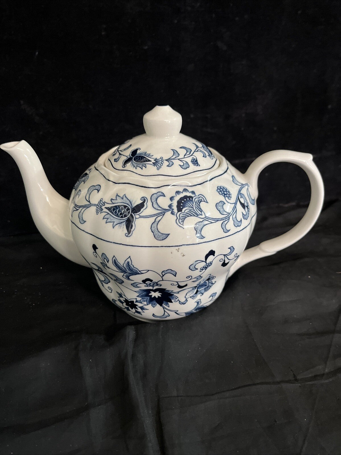 Rare Vintage Double Phoenix Nikko Japan Ming Tree Teapot Blue & White