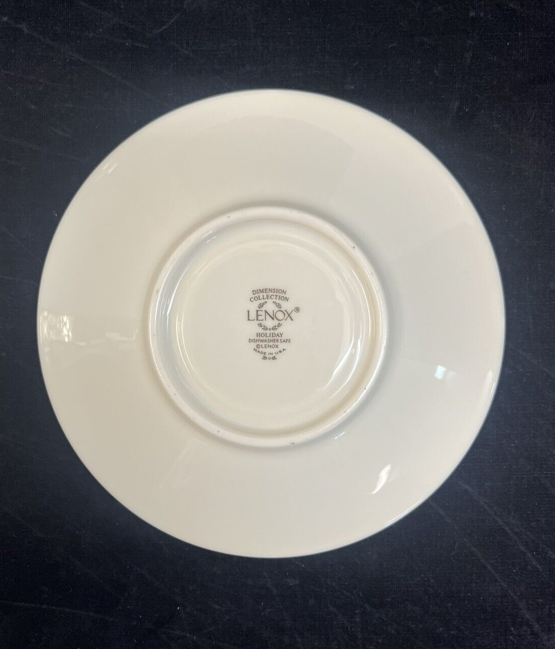 Lenox Ivory China Holiday Tea Cup and Saucer Holly Berry Gold Rim