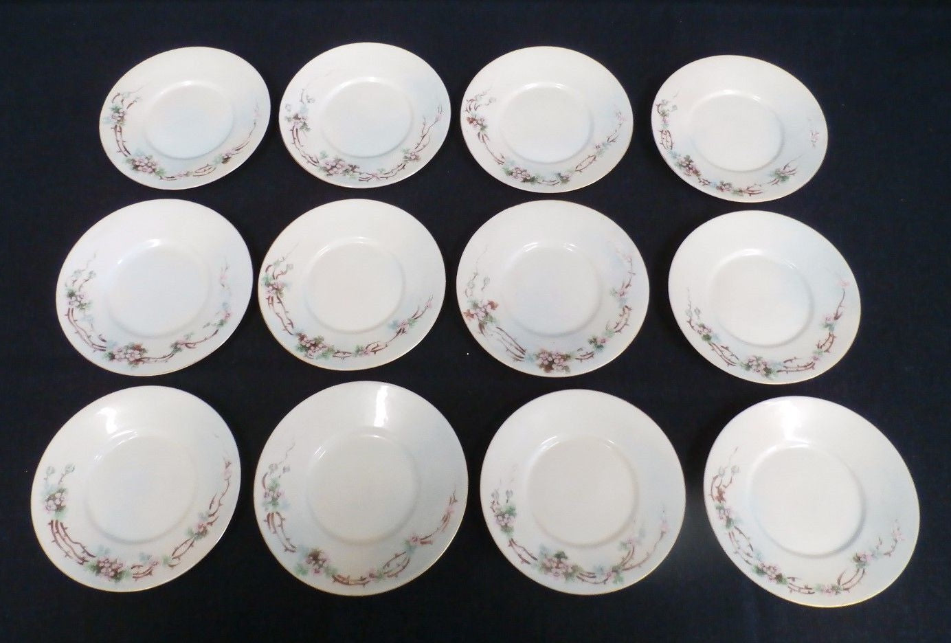 Set of 12 LIMOGES FRANCE Small Plates / Coasters 5" Hand Painted