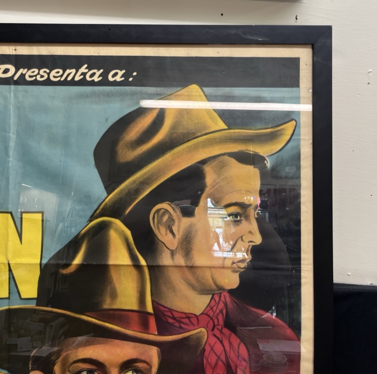 Framed "Diamond Films Presenta a: Hoot Gibson," Lithogaraph printed by Daneli