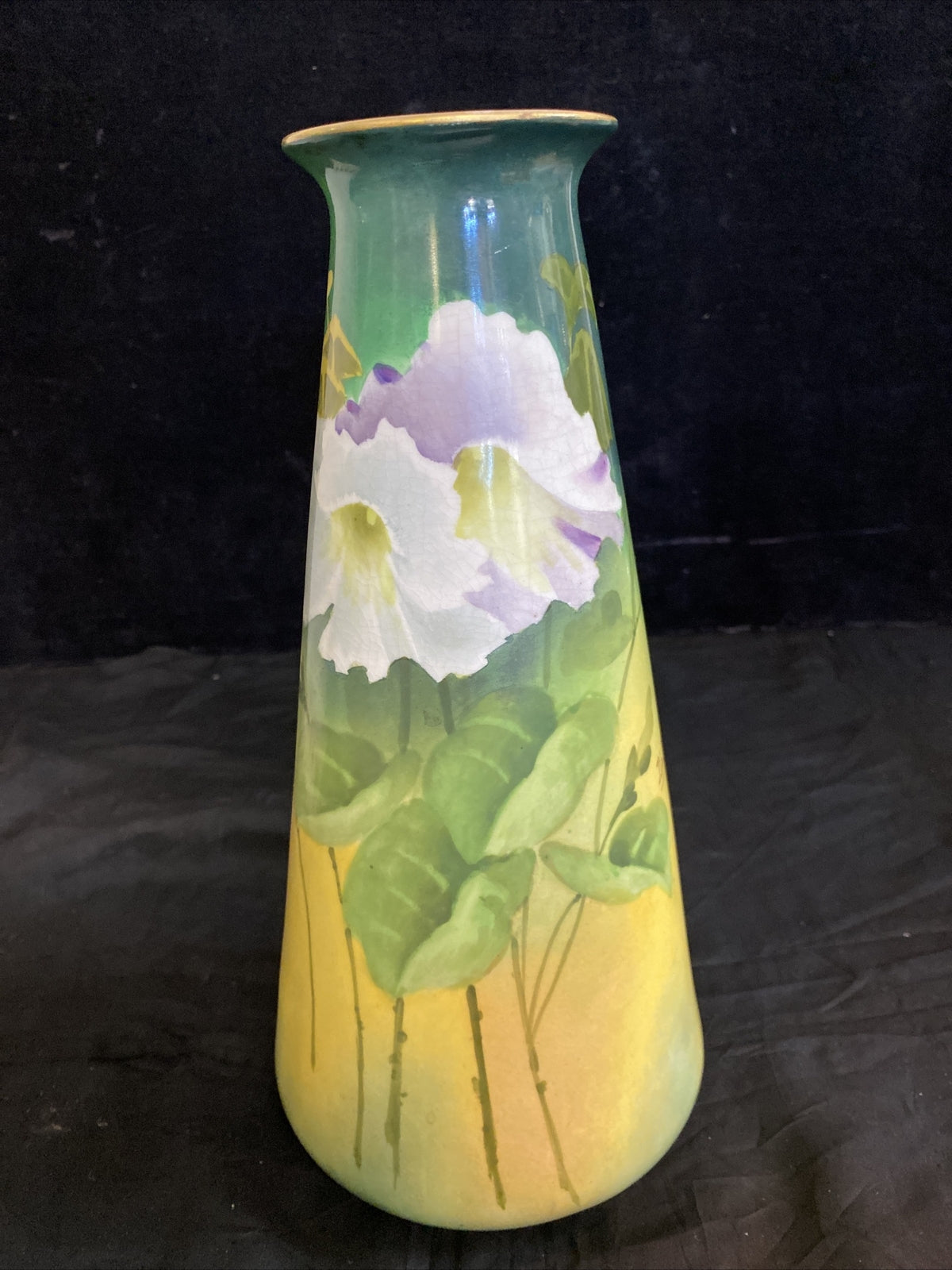 Antique Habsburg Vienna Handpainted Porcelain Vase  Signed  T. Valle