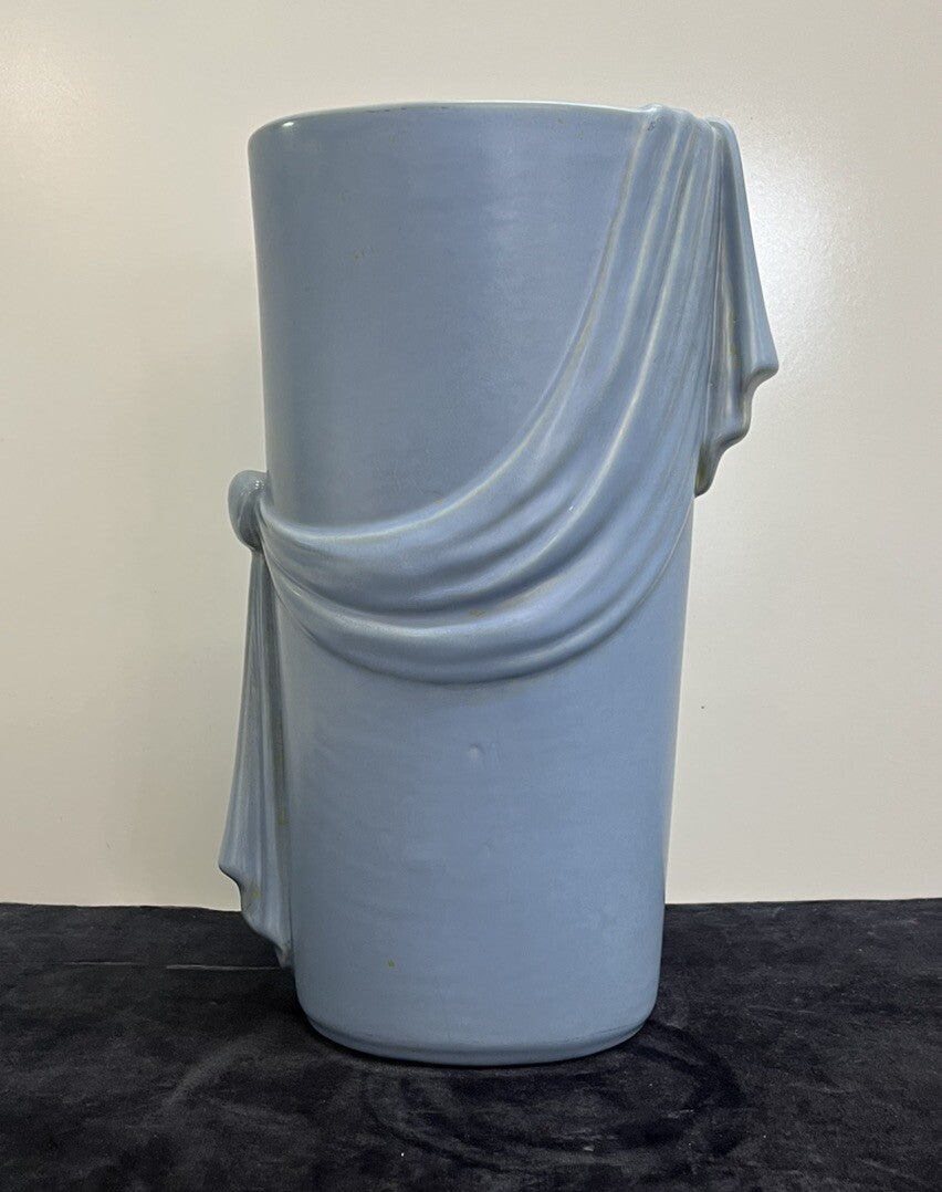 Weller Pottery 14" Ragenda Blue Draped Swag Vase B7