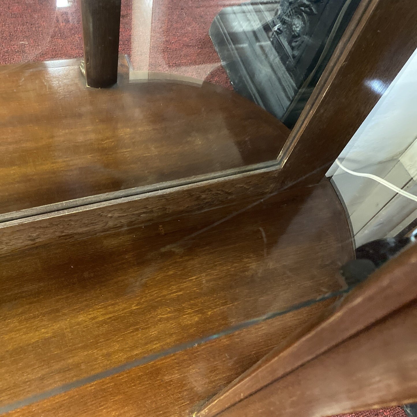 FRENCH MAHOGANY EMPIRE ENTRYWAY CONSOLE TABLE W/ MARBLE TOP