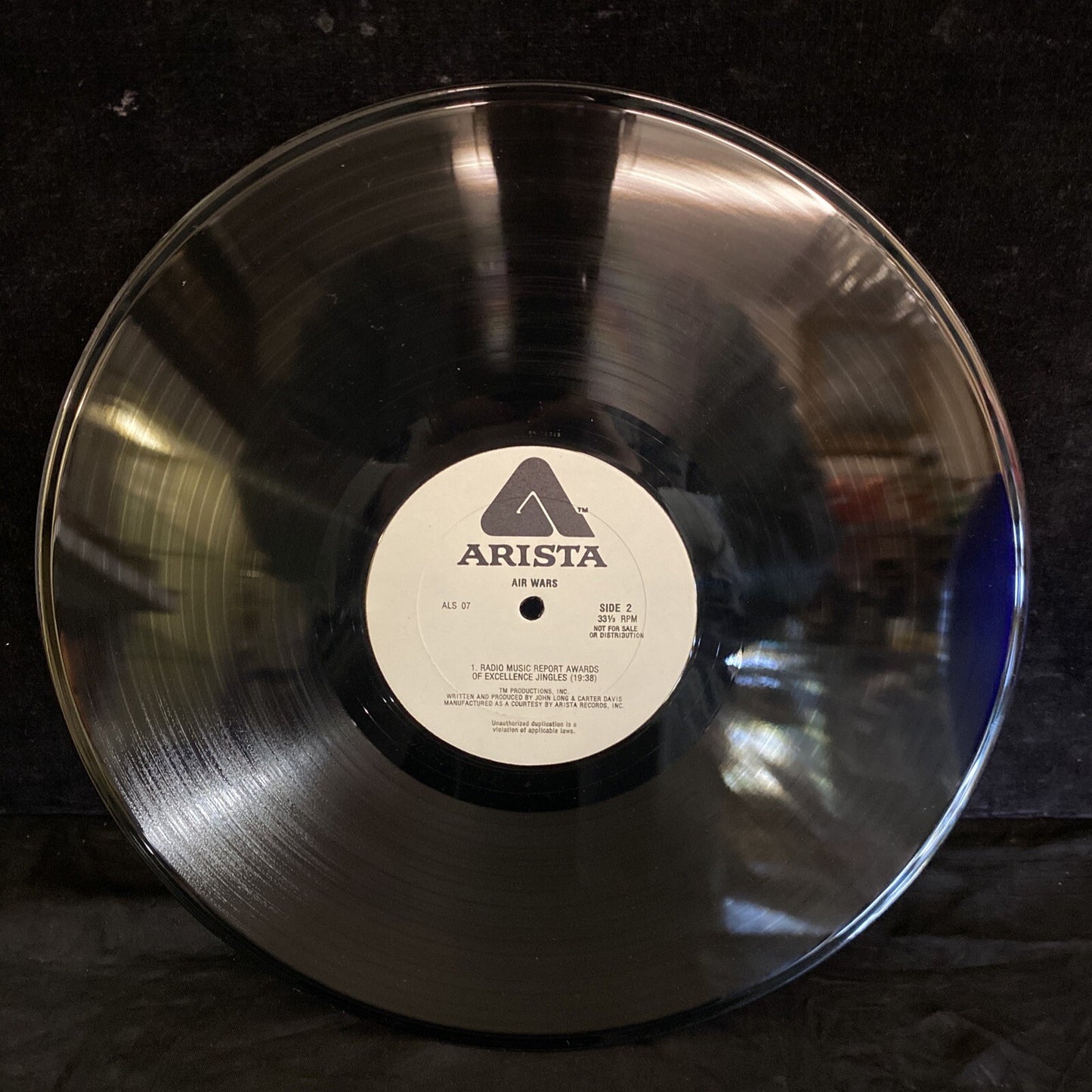 WHITE LABEL PROMO "AIR WARS" John Long & Carter Davis ARISTA LP NM/EX ALS-07