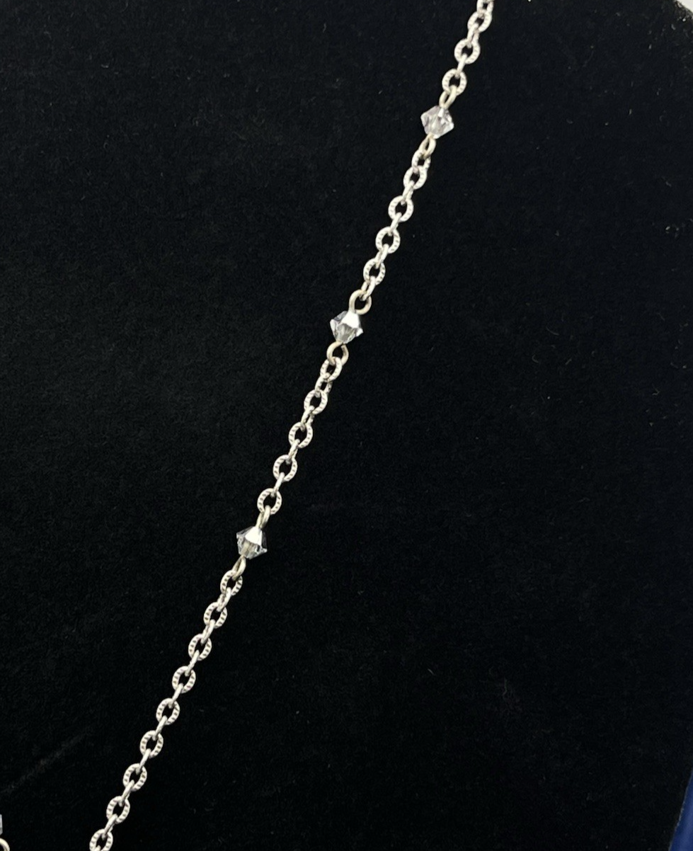 Brighton Retired Cupid's Love Silver Tone Red Heart Necklace 18.5"