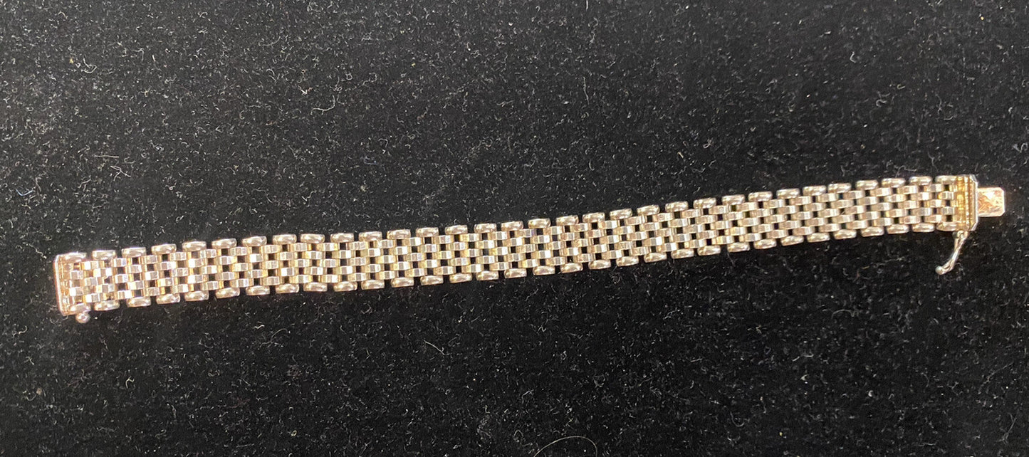 Vintage fine Italian sterling silver elegant link bracelet, Milor Italy, unique