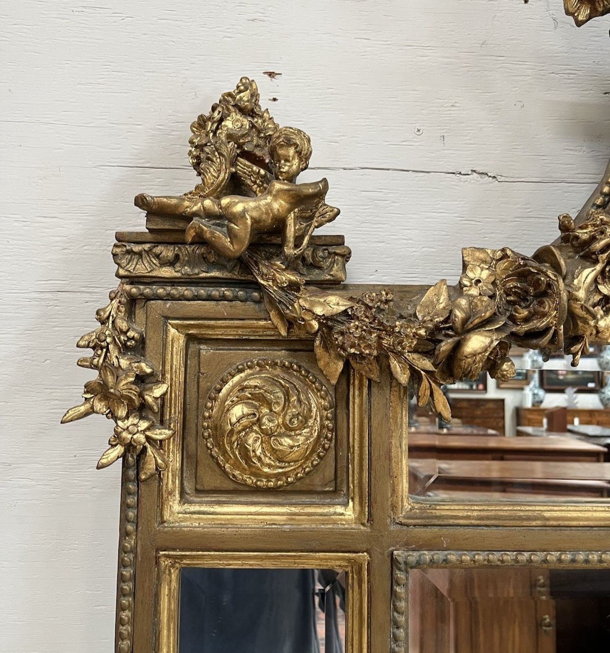 81" X 46" PAIR OF PALATIAL LOUIS XVI STYLE GILT GOLD PARCLOSE PIER WALL MIRRORS