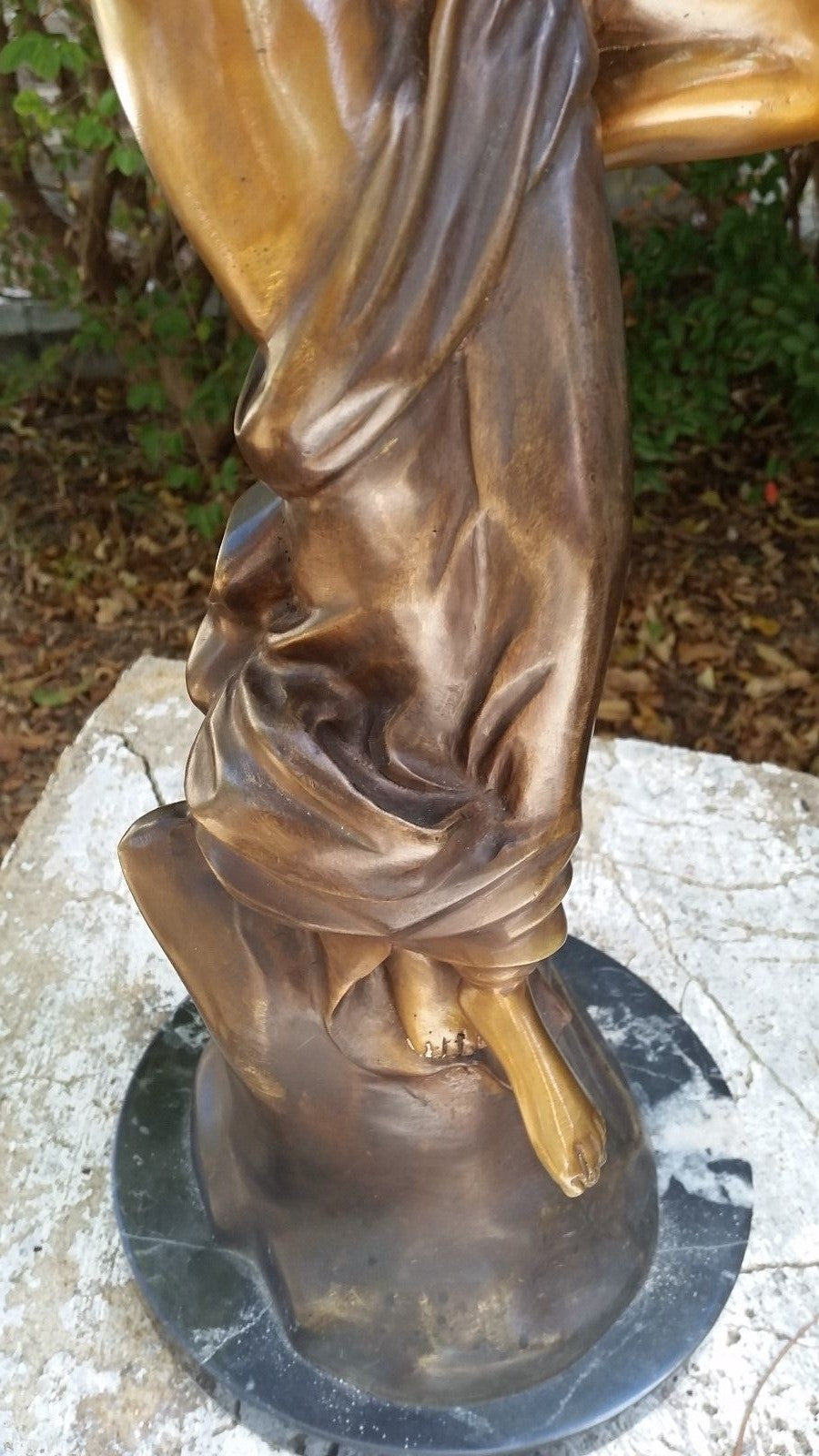 24" Bronze Statue of 2 Lovers or Psyche & Cupid w Marble Base 20 lbs Beautiful!