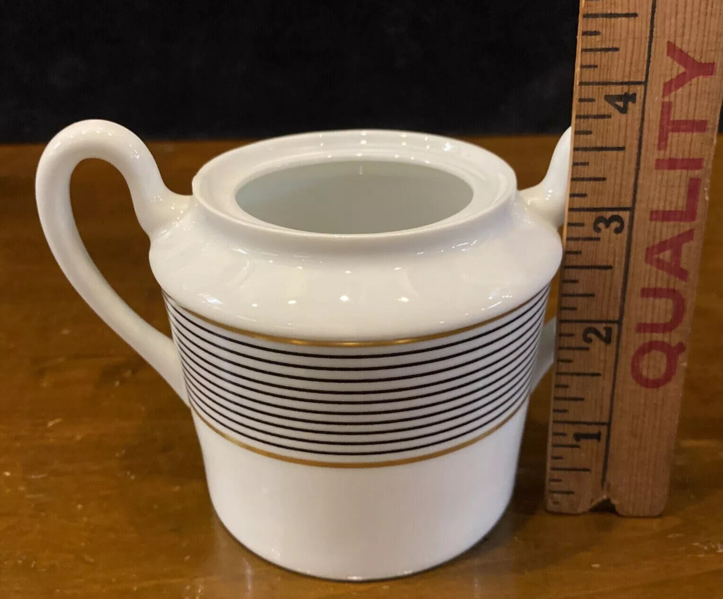 Raynaud Ceralene Crinoline Black Cream & Sugar Set Limoges France 1990 BH235G