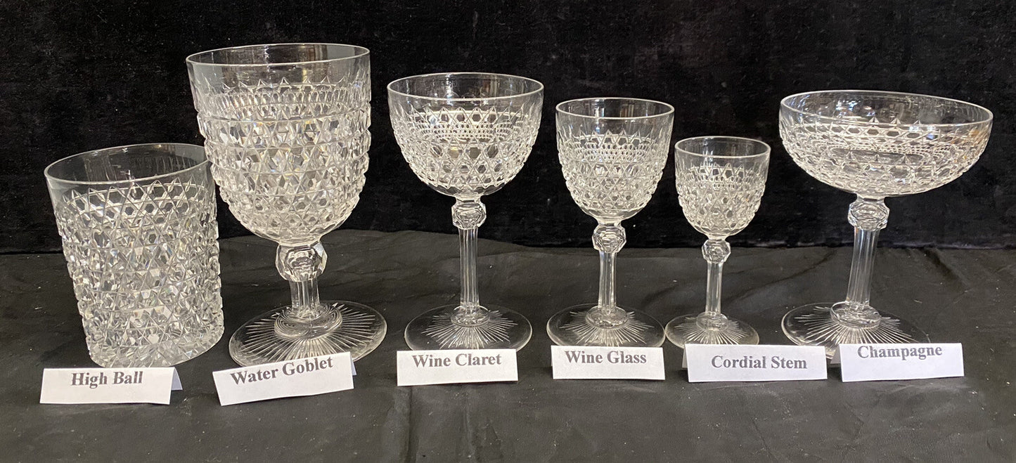 1875 Dorflinger  Hob Diamond 5" Wine Claret