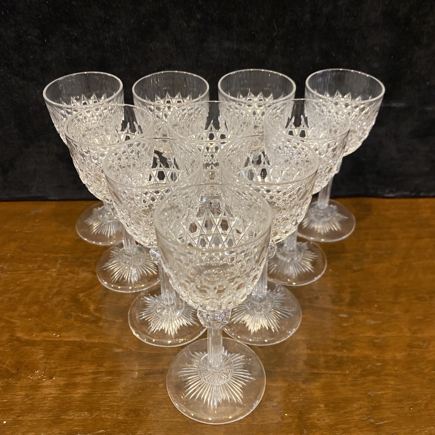 1 Stem Of Dorflinger Diamond Hob 4"Cordial Cut Glass From 1875 1 3/4"  W