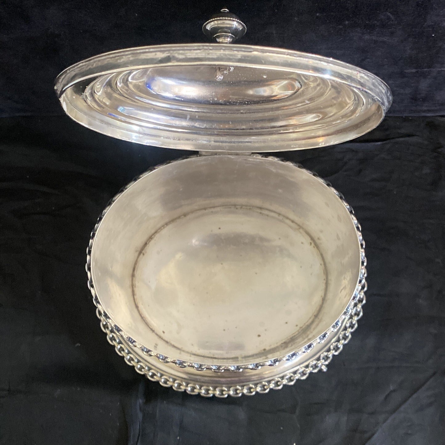 Antique Victorian Footed Silverplate Tea Caddy Biscuit Box