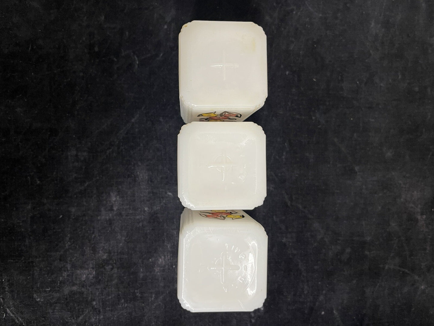 Tipp City Milk Glass Red and Yellow Poppies Shakers Set of 3