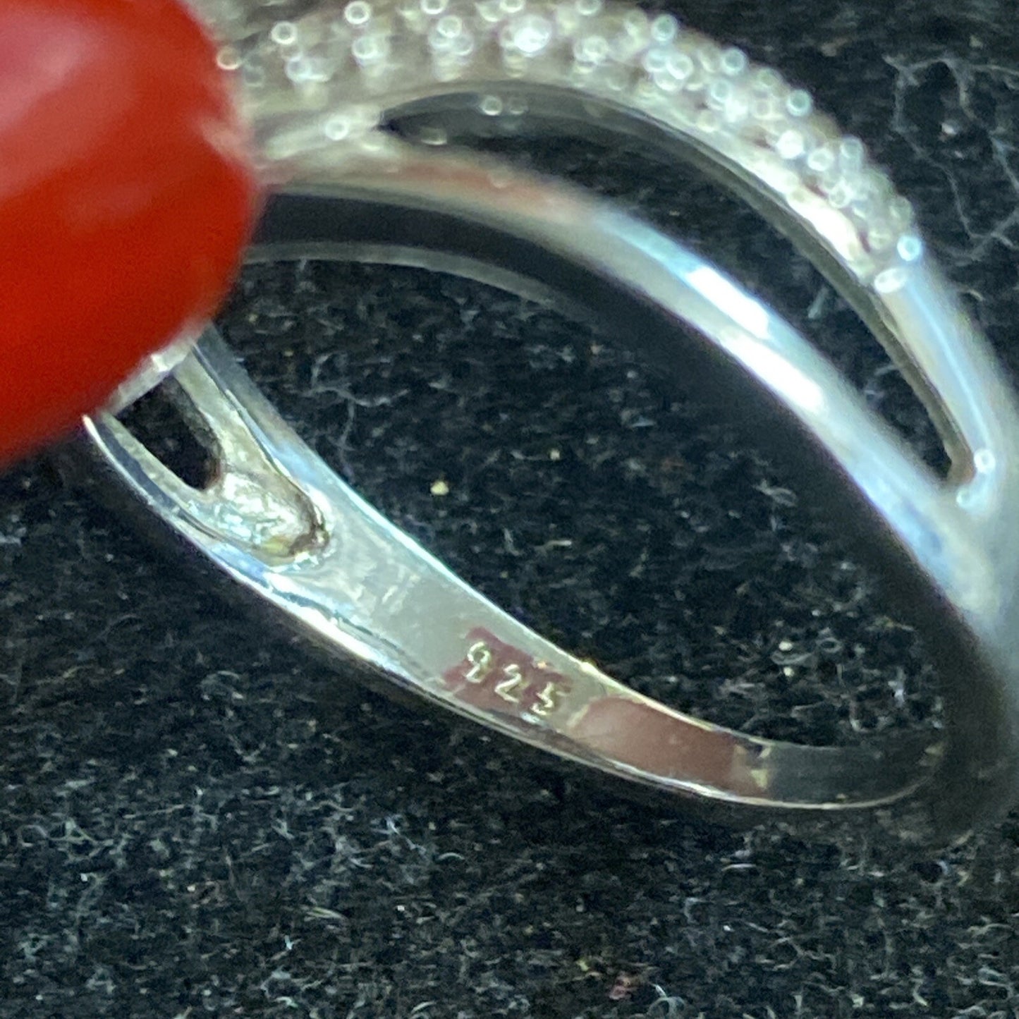 Sterling Silver 925 Ring Size 6.75 CZ Stones 2.8g