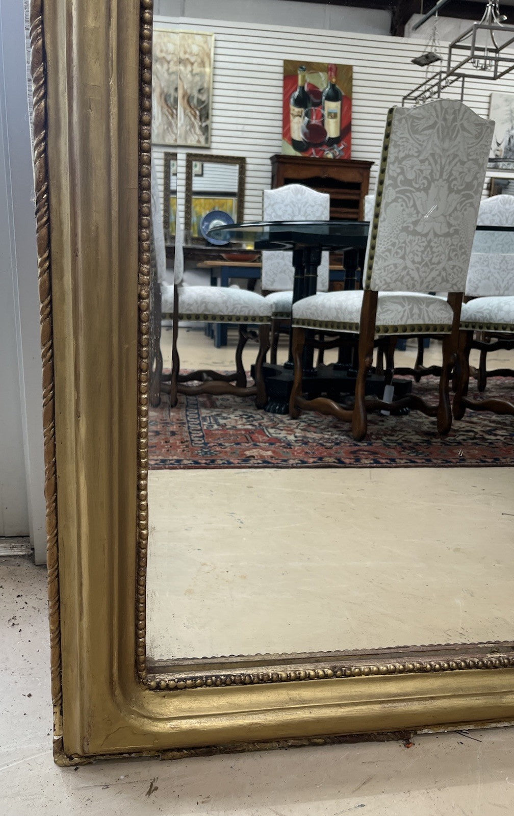 79" Tall French Louis Philippe Gold Framed Beveled Mirror 37.5” #1