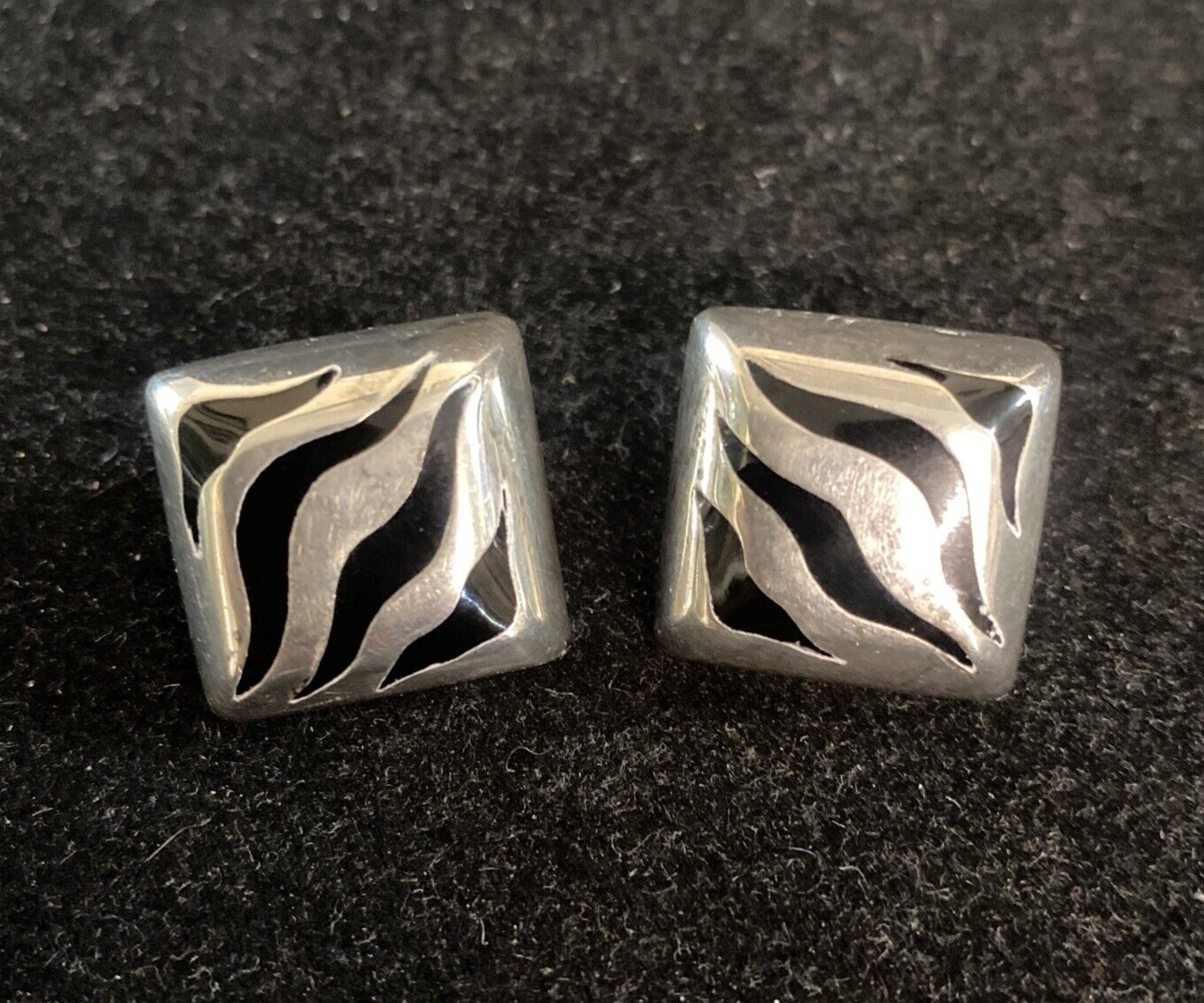Sterling Silver 925 Square Stud Earrings 15.3g