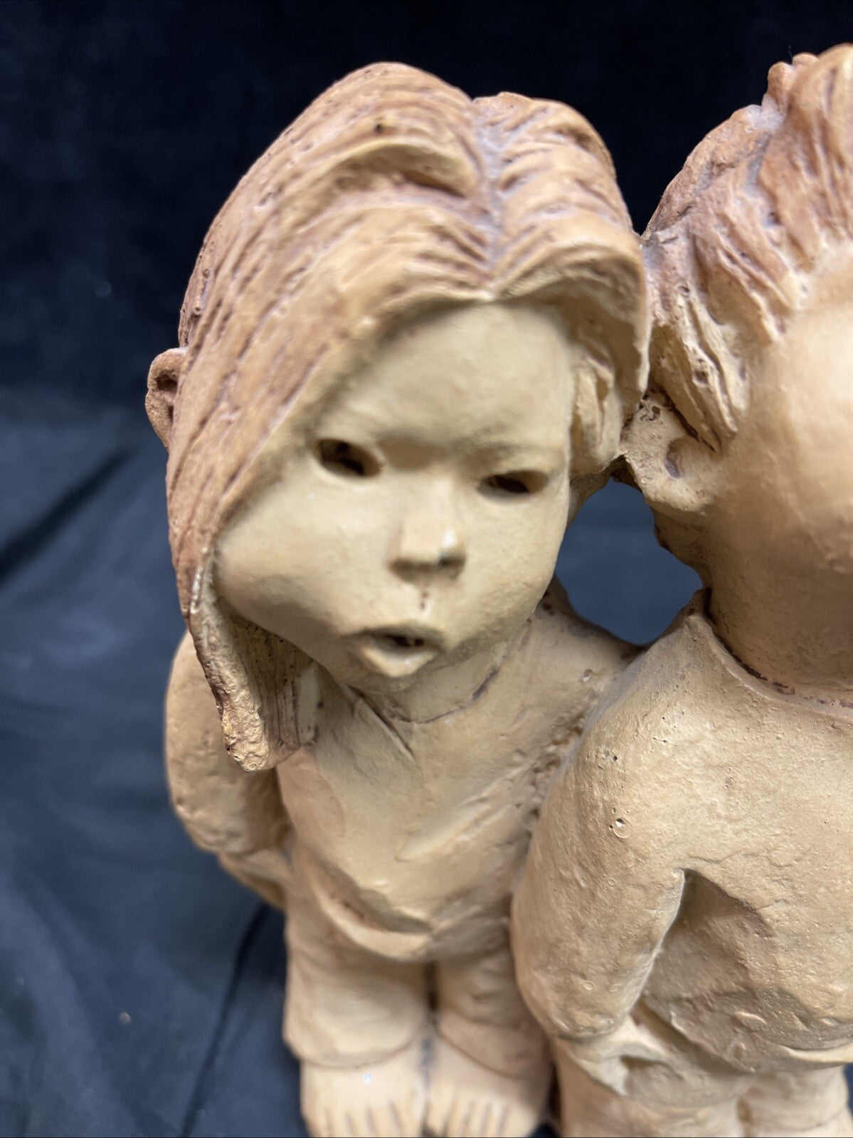 Lee Bortin Original Boy & Girl Stargazing 7 1/2" Clay Sculpture