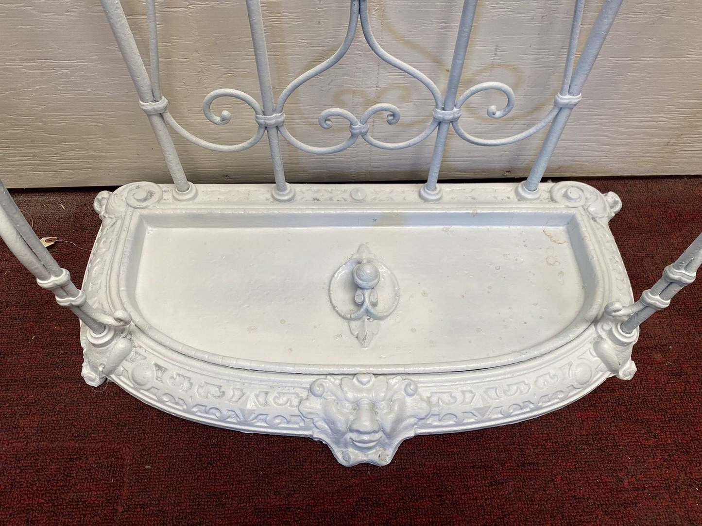 Antique French Victorian Cast Iron Umbrella Stand Hat Coat Rack Hall Tree