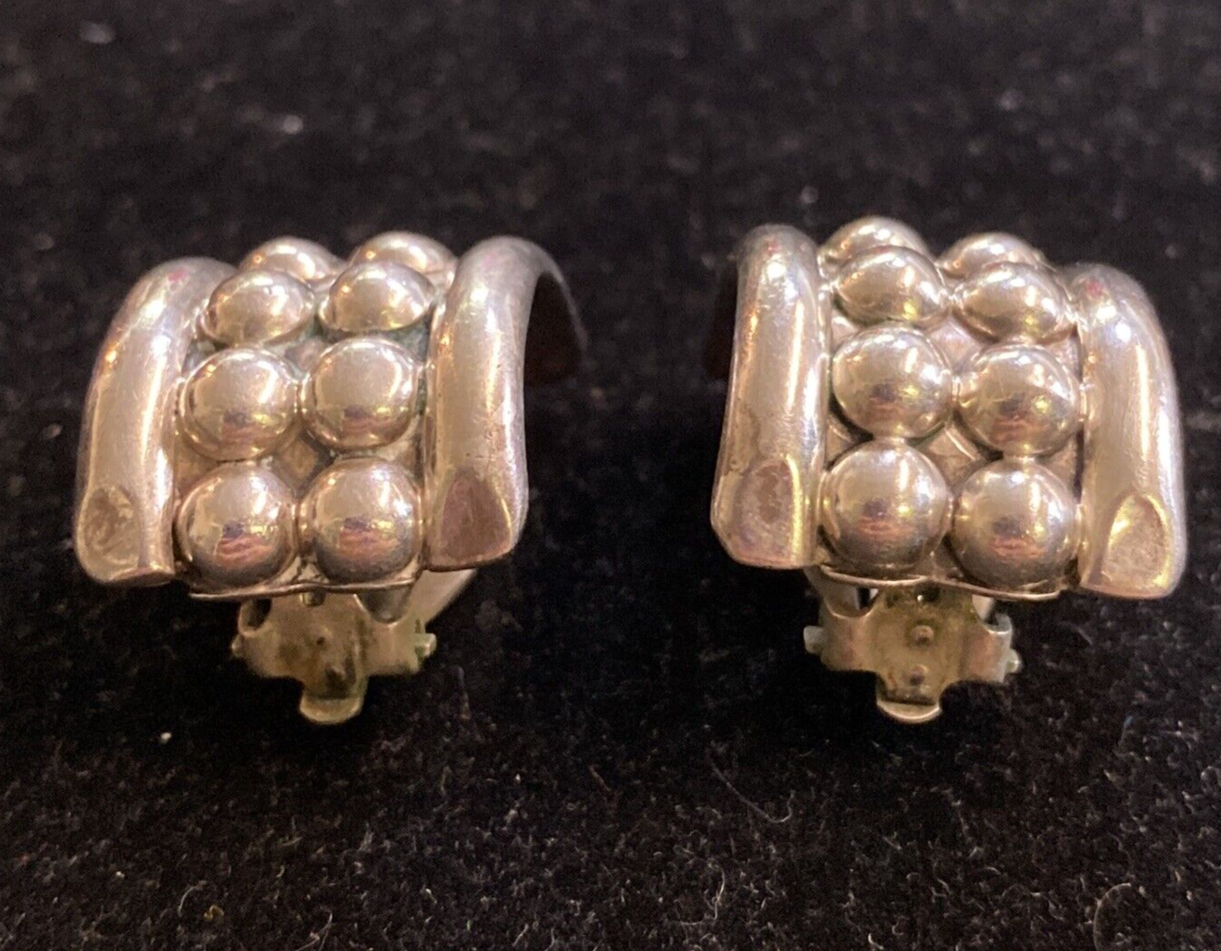 Sterling Silver 925 Clip On Earrings 21.7g