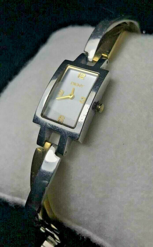 DKNY NY 3638 Ladies Two Tone Twist Steel Bracelet Watch