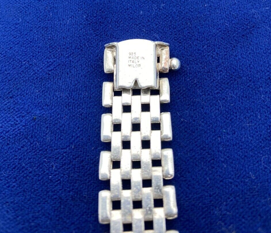 Vintage fine Italian sterling silver elegant link bracelet, Milor Italy, unique