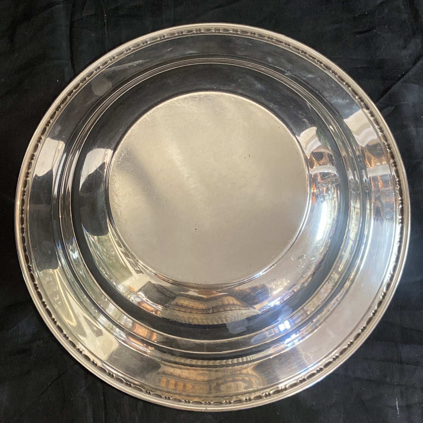 390g Watson Sterling Bowl 10 3/4" dia x H 2.5" Antique 1920's Art Deco