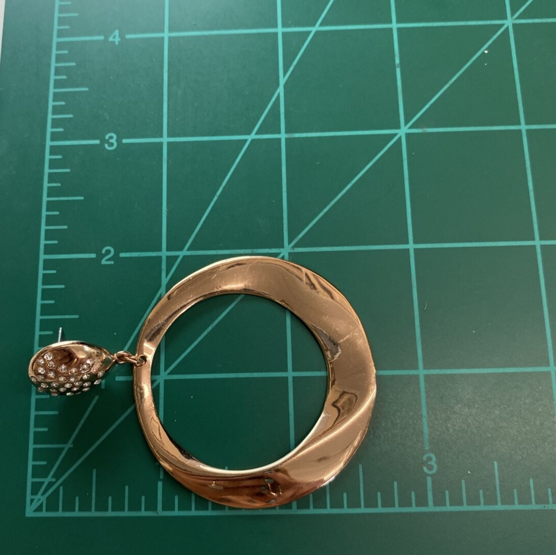 Chicos Rose Gold Tone Dangle Earrings Pierced Original Card MSRP $35