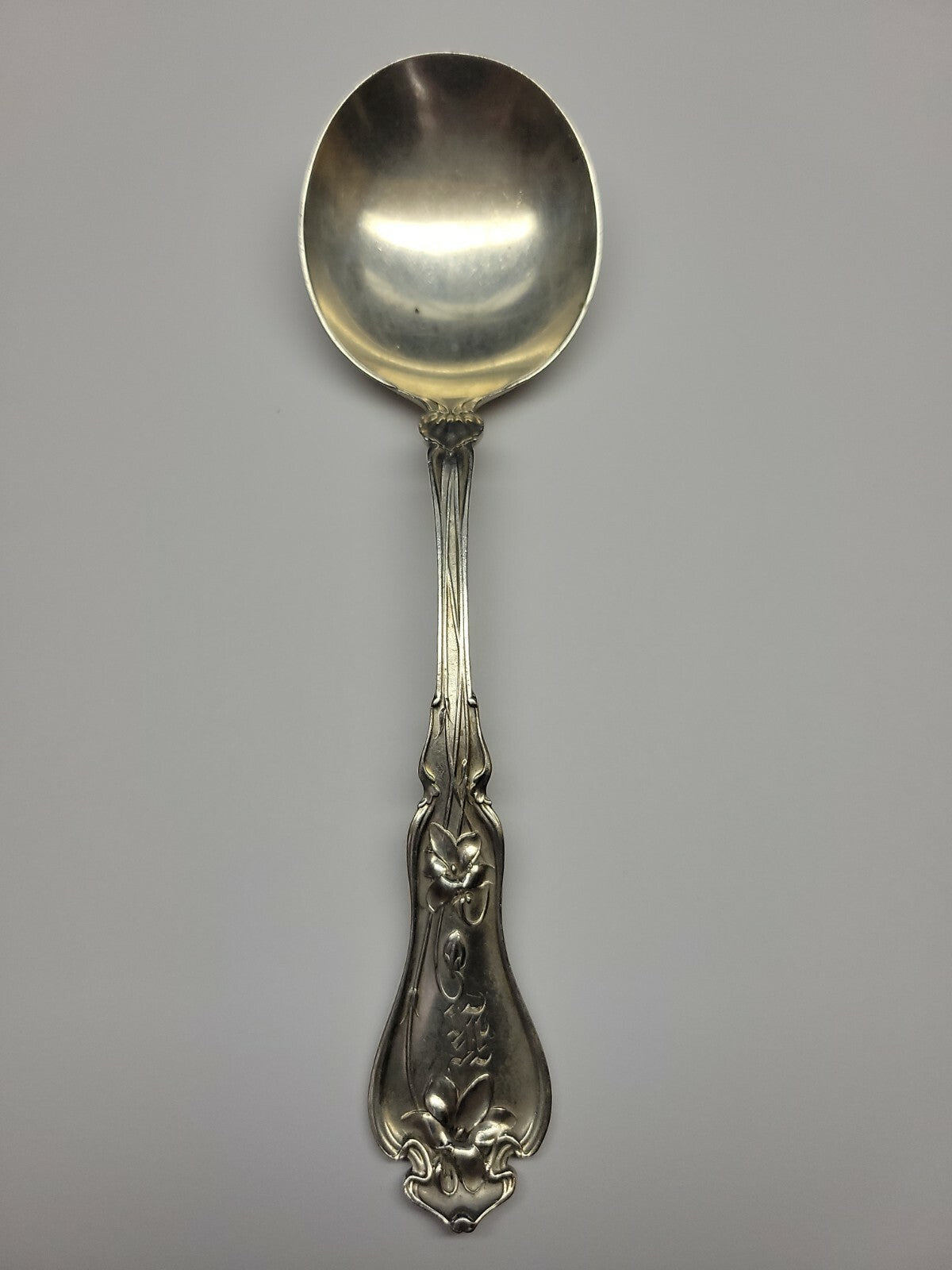 Violet By Whiting Sterling Silver Round Bowl Soup Spoon  Gumbo 6 7/8" 1905 Mono